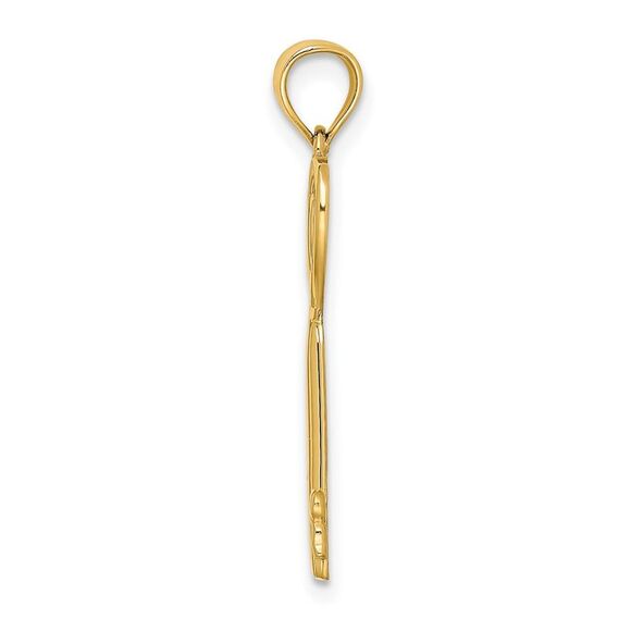 10K Yellow Gold Key W/Heart Sweet 16 Charm
